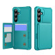 For Samsung Galaxy S24+ 5G Horizontal Flip Card Bag Holder Leather Phone Case(Cyan Green)