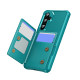 For Samsung Galaxy S24+ 5G Horizontal Flip Card Bag Holder Leather Phone Case(Cyan Green)
