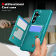 For Samsung Galaxy S24+ 5G Horizontal Flip Card Bag Holder Leather Phone Case(Cyan Green)