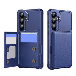 For Samsung Galaxy S24+ 5G Horizontal Flip Card Bag Holder Leather Phone Case(Dark Blue)