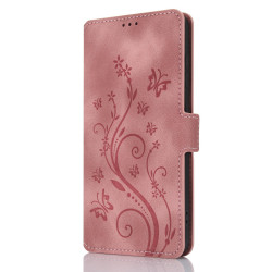 For Samsung Galaxy S24+ 5G Dreamy Butterfly Love Flower Embossed Leather Phone Case(Rose Gold)