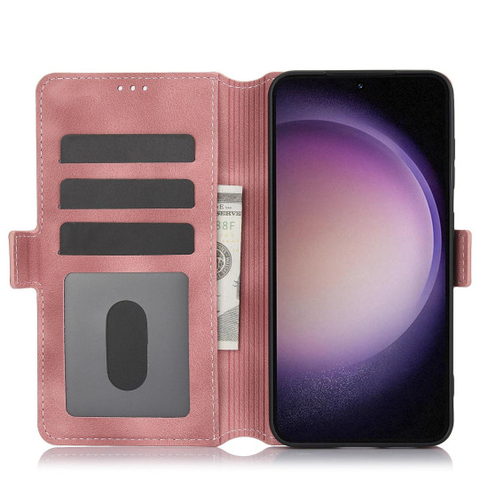 For Samsung Galaxy S24+ 5G Dreamy Butterfly Love Flower Embossed Leather Phone Case(Rose Gold)