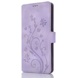 For Samsung Galaxy S24+ 5G Dreamy Butterfly Love Flower Embossed Leather Phone Case(Purple)