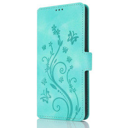 For Samsung Galaxy S24+ 5G Dreamy Butterfly Love Flower Embossed Leather Phone Case(Green)