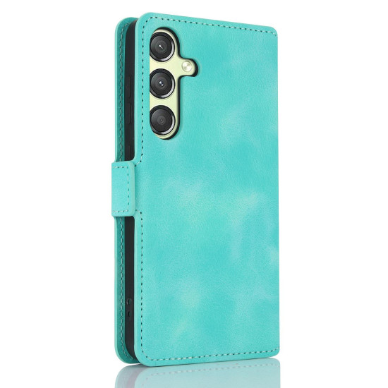 For Samsung Galaxy S24+ 5G Dreamy Butterfly Love Flower Embossed Leather Phone Case(Green)
