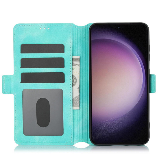 For Samsung Galaxy S24+ 5G Dreamy Butterfly Love Flower Embossed Leather Phone Case(Green)