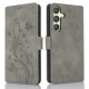 For Samsung Galaxy S24+ 5G Dreamy Butterfly Love Flower Embossed Leather Phone Case(Grey)