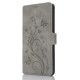 For Samsung Galaxy S24+ 5G Dreamy Butterfly Love Flower Embossed Leather Phone Case(Grey)