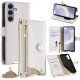 For Samsung Galaxy S24+ 5G Crossbody Chain Fishtail Litchi Leather Phone Case(White)
