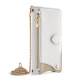 For Samsung Galaxy S24+ 5G Crossbody Chain Fishtail Litchi Leather Phone Case(White)