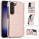 For Samsung Galaxy S23+ 5G Tri-fold Holder Leather Phone Case with Card Slot(Rose Gold)