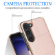 For Samsung Galaxy S23+ 5G Tri-fold Holder Leather Phone Case with Card Slot(Rose Gold)
