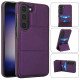 For Samsung Galaxy S23+ 5G Tri-fold Holder Leather Phone Case with Card Slot(Dark Purple)