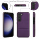 For Samsung Galaxy S23+ 5G Tri-fold Holder Leather Phone Case with Card Slot(Dark Purple)