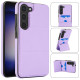 For Samsung Galaxy S23+ 5G Tri-fold Holder Leather Phone Case with Card Slot(Light Purple)