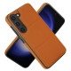 For Samsung Galaxy S23+ 5G Tri-fold Holder Leather Phone Case with Card Slot(Brown)