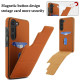For Samsung Galaxy S23+ 5G Tri-fold Holder Leather Phone Case with Card Slot(Brown)