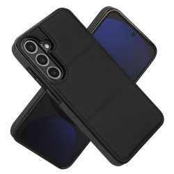 For Samsung Galaxy S24+ 5G Tri-fold Holder Leather Phone Case with Card Slot(Black)