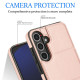 For Samsung Galaxy S24+ 5G Tri-fold Holder Leather Phone Case with Card Slot(Rose Gold)