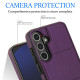 For Samsung Galaxy S24+ 5G Tri-fold Holder Leather Phone Case with Card Slot(Dark Purple)