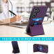 For Samsung Galaxy S24+ 5G Tri-fold Holder Leather Phone Case with Card Slot(Dark Purple)