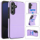 For Samsung Galaxy S24+ 5G Tri-fold Holder Leather Phone Case with Card Slot(Light Purple)