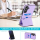 For Samsung Galaxy S24+ 5G Tri-fold Holder Leather Phone Case with Card Slot(Light Purple)