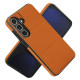 For Samsung Galaxy S24+ 5G Tri-fold Holder Leather Phone Case with Card Slot(Brown)