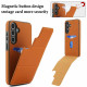 For Samsung Galaxy S24+ 5G Tri-fold Holder Leather Phone Case with Card Slot(Brown)