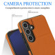 For Samsung Galaxy S24+ 5G Tri-fold Holder Leather Phone Case with Card Slot(Brown)