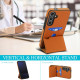 For Samsung Galaxy S24+ 5G Tri-fold Holder Leather Phone Case with Card Slot(Brown)