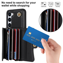 For Samsung Galaxy S24+ 5G RFID Card Slot Phone Case with Long Lanyard(Black)