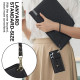 For Samsung Galaxy S24+ 5G RFID Card Slot Phone Case with Long Lanyard(Black)