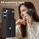 For Samsung Galaxy S24+ 5G RFID Card Slot Phone Case with Long Lanyard(Black)