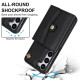 For Samsung Galaxy S24+ 5G RFID Card Slot Phone Case with Long Lanyard(Black)