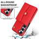 For Samsung Galaxy S24+ 5G RFID Card Slot Phone Case with Long Lanyard(Red)