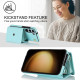 For Samsung Galaxy S24+ 5G RFID Card Slot Phone Case with Long Lanyard(Mint Green)