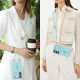 For Samsung Galaxy S24+ 5G RFID Card Slot Phone Case with Long Lanyard(Mint Green)