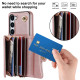 For Samsung Galaxy S24+ 5G RFID Card Slot Phone Case with Long Lanyard(Rose Gold)