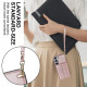 For Samsung Galaxy S24+ 5G RFID Card Slot Phone Case with Long Lanyard(Rose Gold)