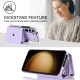 For Samsung Galaxy S24+ 5G RFID Card Slot Phone Case with Long Lanyard(Purple)