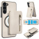 For Samsung Galaxy S23+ 5G Zipper Wallet Split MagSafe Leather Back Phone Case(White)
