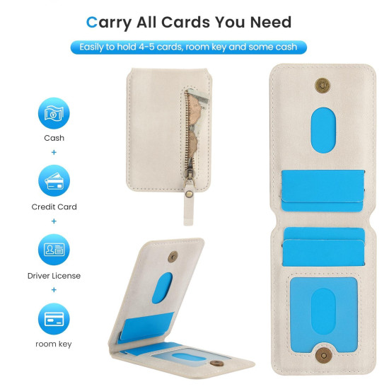 For Samsung Galaxy S23+ 5G Zipper Wallet Split MagSafe Leather Back Phone Case(White)
