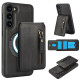 For Samsung Galaxy S23+ 5G Zipper Wallet Split MagSafe Leather Back Phone Case(Black)