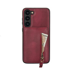 For Samsung Galaxy S23+ 5G Zipper Wallet Split MagSafe Leather Back Phone Case(Red)