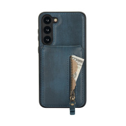 For Samsung Galaxy S23+ 5G Zipper Wallet Split MagSafe Leather Back Phone Case(Blue)