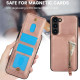 For Samsung Galaxy S23+ 5G Zipper Wallet Split MagSafe Leather Back Phone Case(Rose Gold)