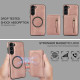 For Samsung Galaxy S23+ 5G Zipper Wallet Split MagSafe Leather Back Phone Case(Rose Gold)