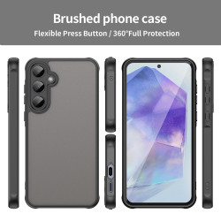For Samsung Galaxy S24+ 5G Fan Dun Series TPU Hybrid PC Frosted Phone Case(Black)