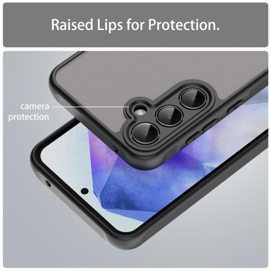 For Samsung Galaxy S24+ 5G Fan Dun Series TPU Hybrid PC Frosted Phone Case(Black)